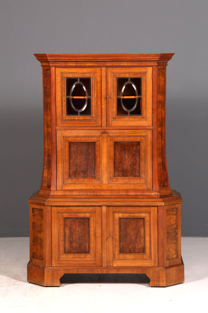 Wunderschöner Jugendstil Sekretär Vitrine Aufsatzschrank Nussbaum um 1900 Antik Schreibschrank Vertiko Vintage