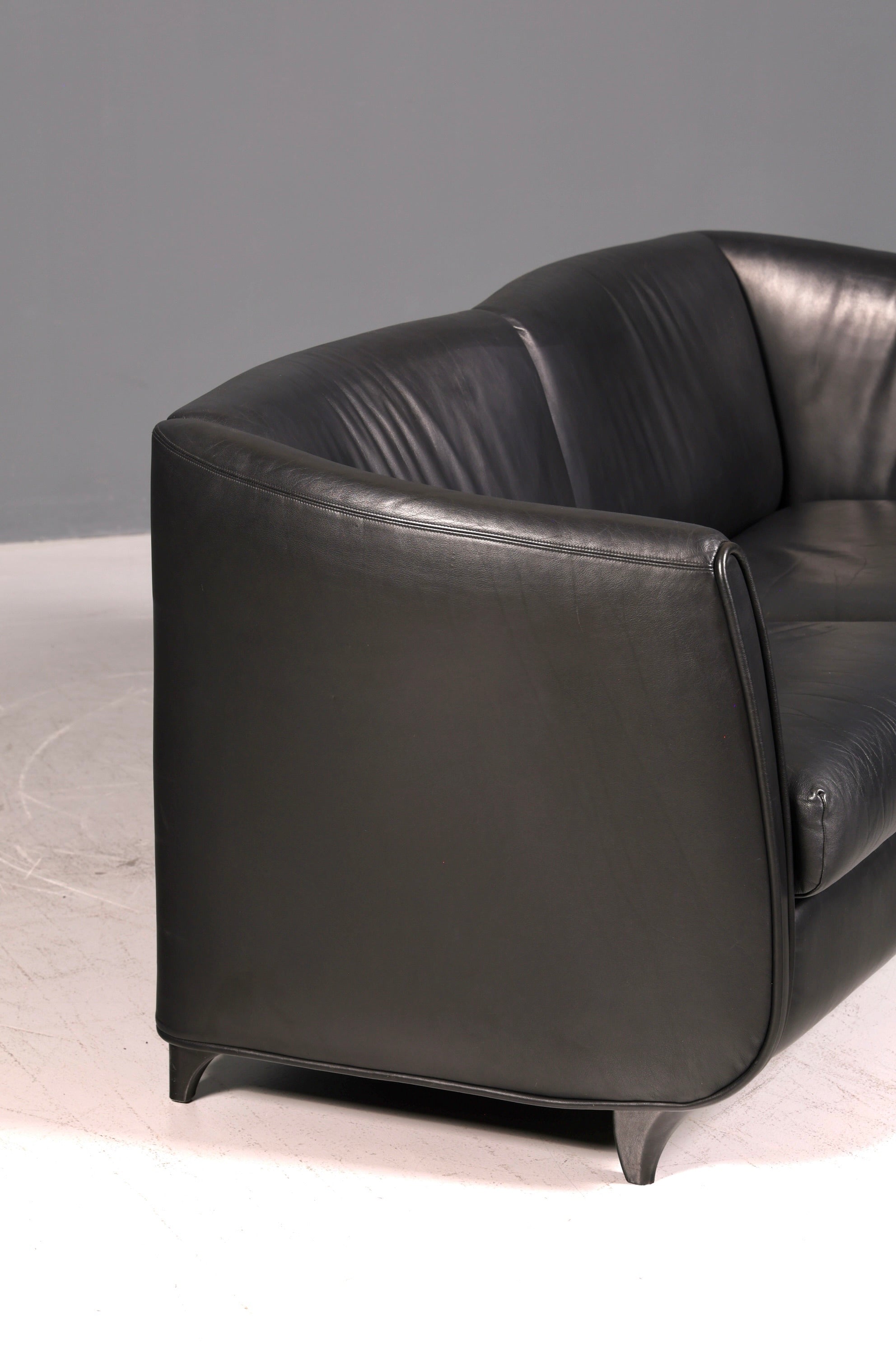 Wunderschönes Original De Sede DS-32 c Sofa Schwarz Echt Leder 2-Sitzer 90er Designer Ledersofa Couch Loungesofa Vintage