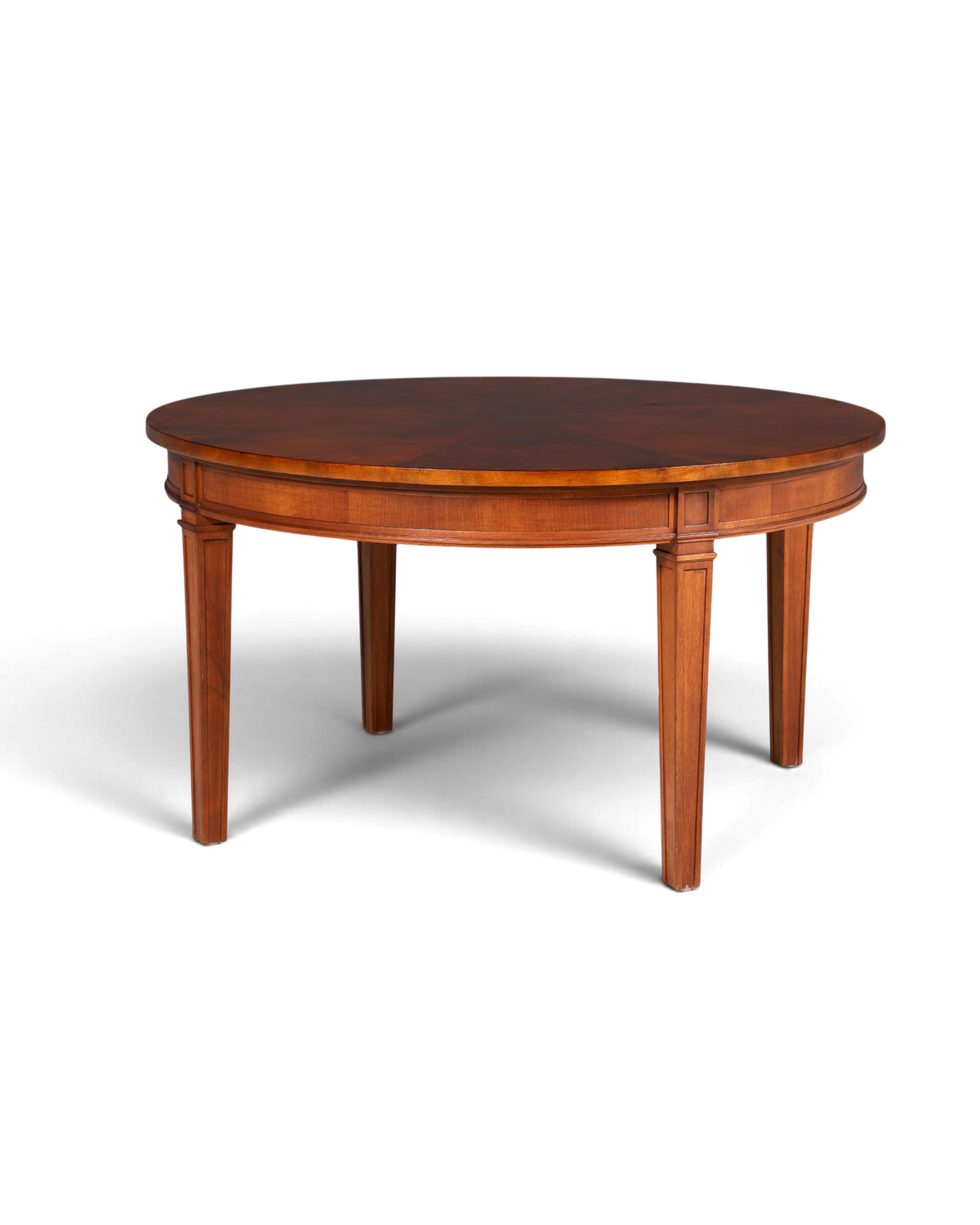 Hauptstadt Möblerei runder englischer Couchtisch aus dunklem Echtholz im klassischen Vintage Design