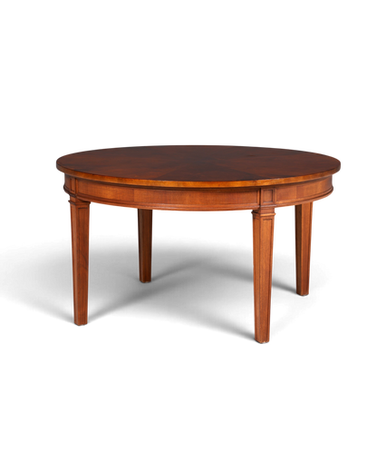 Hauptstadt Möblerei runder englischer Couchtisch aus dunklem Echtholz im klassischen Vintage Design