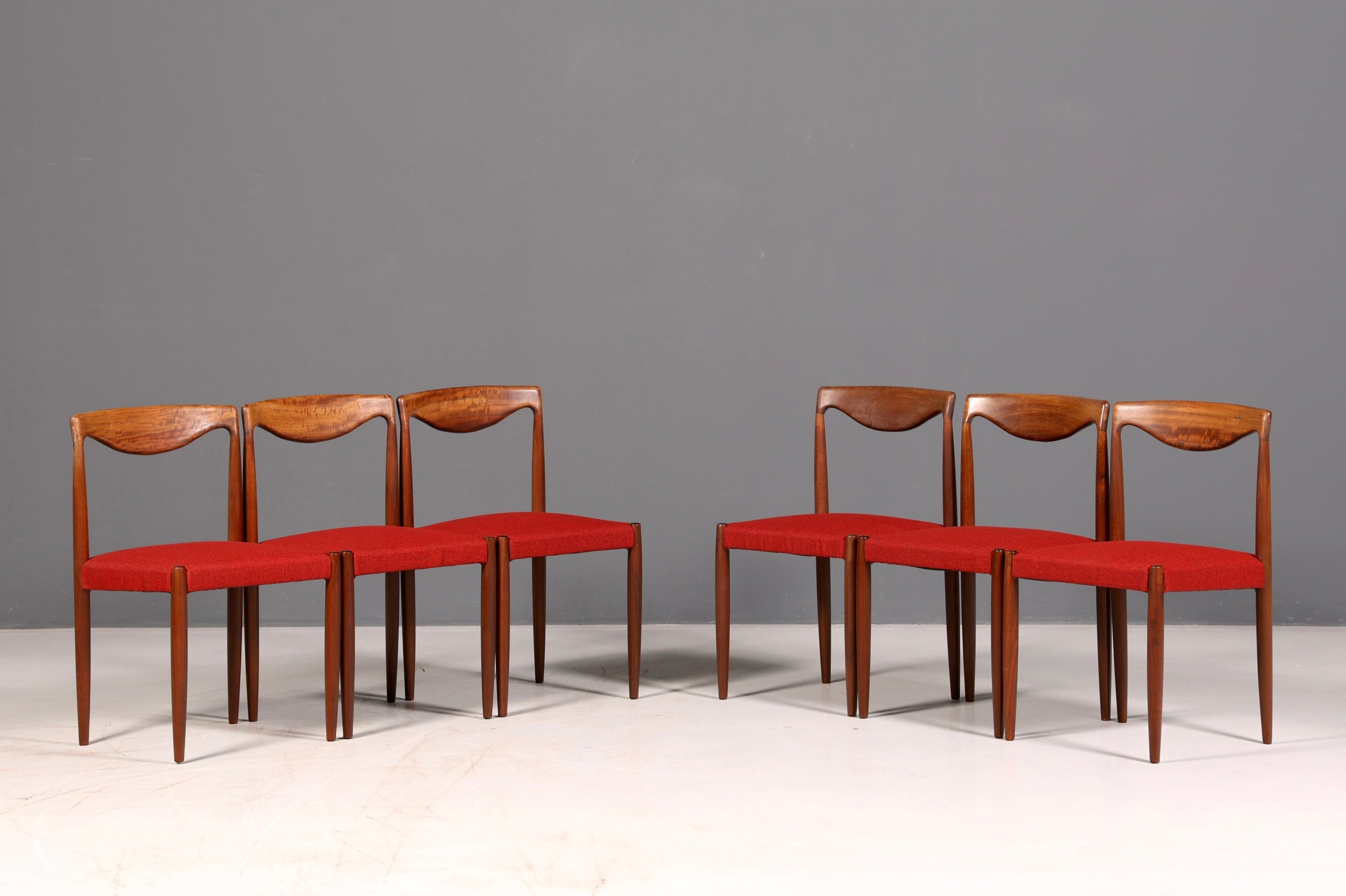 6x Mid Century Stühle Bambi Serie Rolf Rastad Adolf Relling Gustav Bahus Danish Design Stuhl Vintage Designer