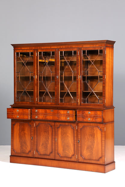Wunderschöne Englische Vitrine echt Holz Sekretär Bibliothek UK Bücherschrank Englisch Regal Buffet