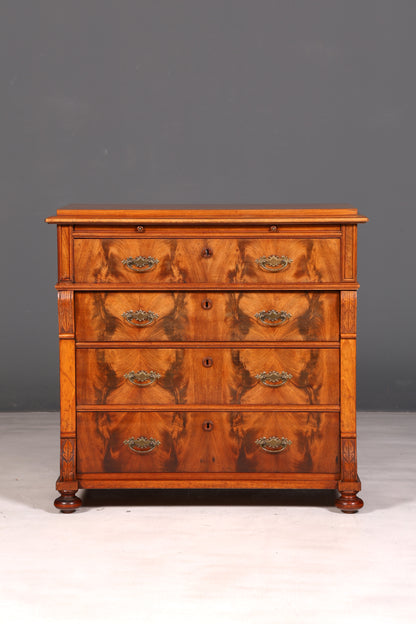 Beautiful Gründerzeit Louis Philippe antique chest of drawers, sideboard, drawer chest, linen chest, solid wood