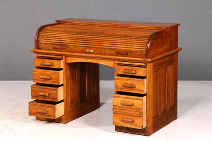 Wunderschöner Sekretär im Bauhaus Stil Rollladen Sekretär Art Deco Schreibtisch Office Table Vintage