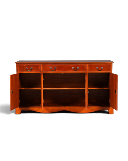 Hauptstadt Möblerei İngiliz tarzı ebe ağacı sideboard, dekoratif pirinç kulplu ve geniş saklama alanlı vintage komodin.
