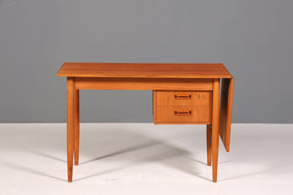 Wunderschöner Mid Century Schreibtisch Danish Design Teak Holz Bürotisch ausklappbarer Office Table Tisch