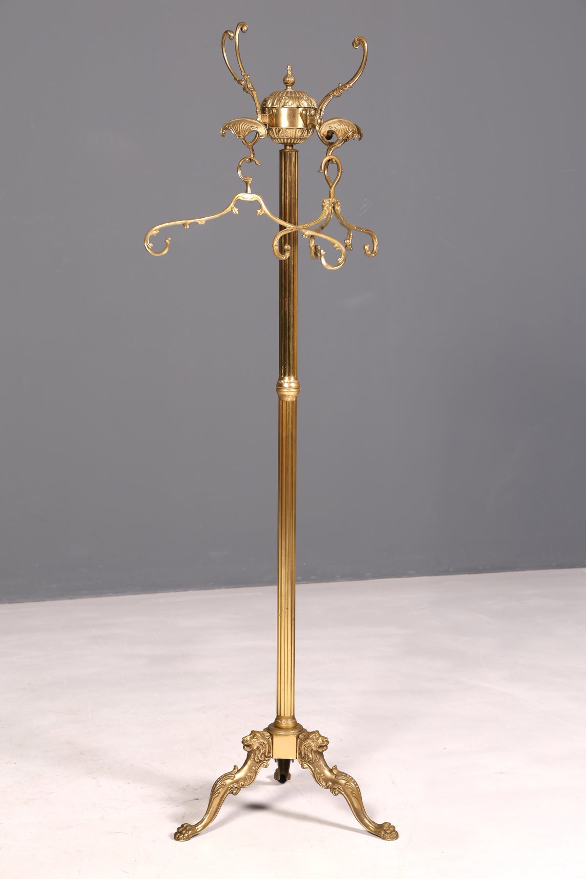 Prunkvoller Jugendstil Messing Garderobenständer Kleiderhaken Antik Flur Kleiderständer