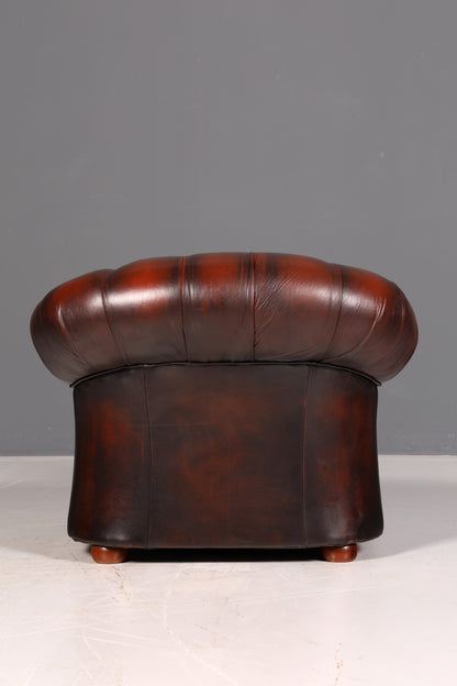 Wunderschöner Original Chesterfield Centurion Sessel Englischer Armlehnsessel Echt Leder Herrensessel Vintage 2 von 2