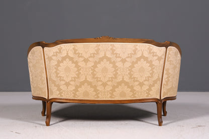 Wunderschönes Chippendale Sofa Barock Stil Couch Samt Stoff Rococo 2-Sitzer Canapé