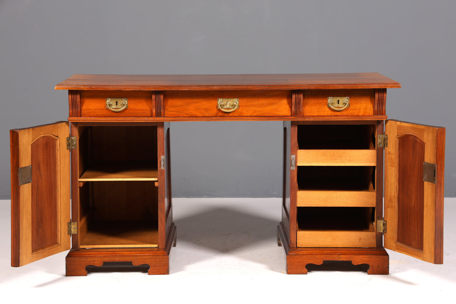 Traumhafter Jugendstil Schreibtisch Eiche Holz Gründerzeit Desk Antik Bürotisch Office Desk