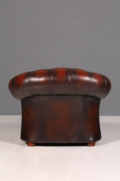Wunderschöner Original Chesterfield Centurion Sessel Englischer Armlehnsessel Echt Leder Herrensessel Vintage 1 von 2