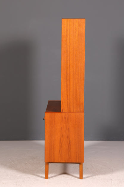 G062 Finish Traumhaftes Mid Century Regal echt Holz Schrank Danish Design Retro Kommode Vintage Bücherregal 60er Jahre