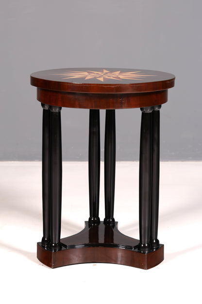 Wunderschöner Art Deco Stil Tisch Luxus Couchtisch Ablagetisch Beistelltisch Rund Echt Holz Vintage