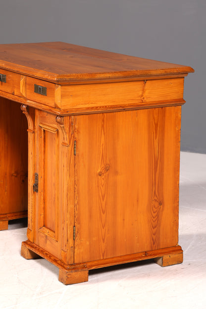 Wunderschöner Gründerzeit Schreibtisch Bürotisch Antik Massivholz Weichholz Arbeitstisch um 1880