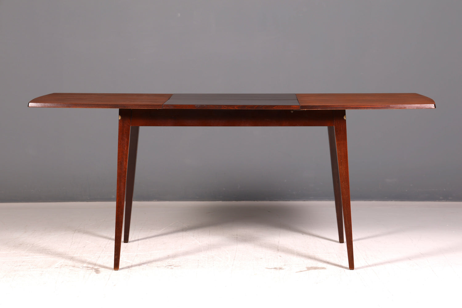 Schlichter Mid Century Esstisch ausziehbar Vintage Tisch Retro Küchentisch Esszimmertisch Holz 60s