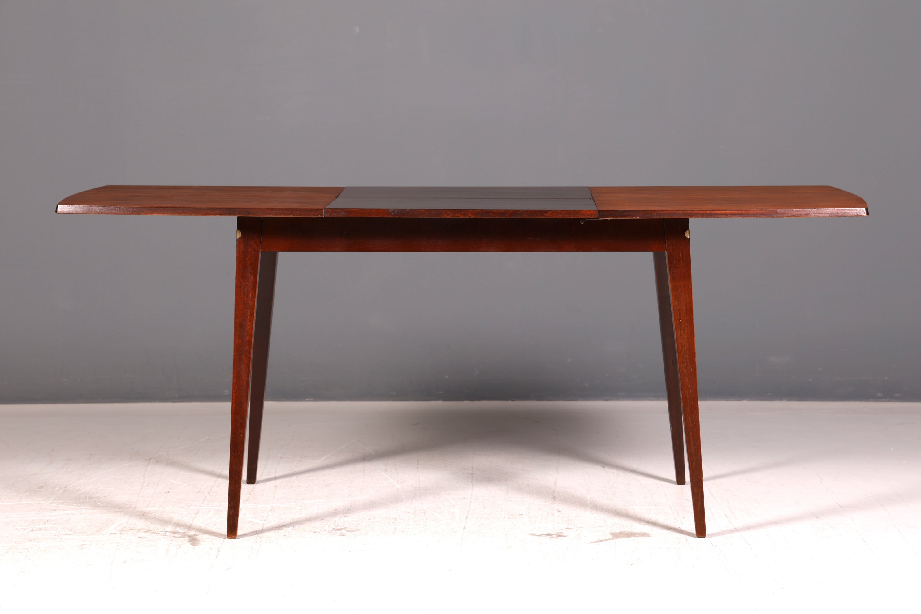 Schlichter Mid Century Esstisch ausziehbar Vintage Tisch Retro Küchentisch Esszimmertisch Holz 60s