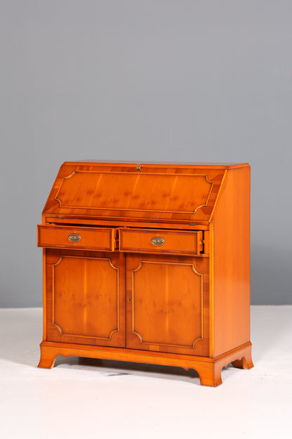 Stilvoller Englischer Sekretär Original Heldense Büro Schreibtisch Eibe Antik 60S Schreibkommode UK Schrank