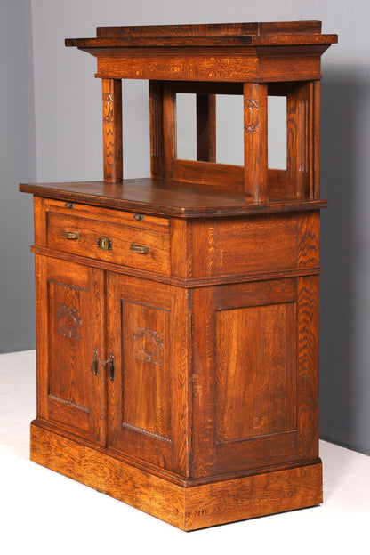 Wunderschönes Jugendstil Sideboard Antik Eiche Kredenz Buffet Anrichte Schrank Kommode