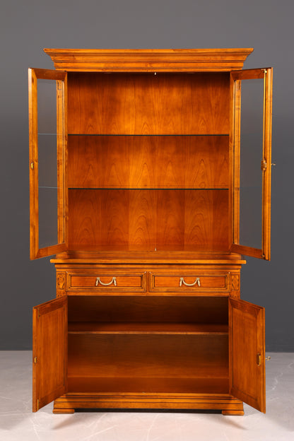 Edle Original Selva Vitrine Antik Stil massiv Holz Buffet Villa Borghese Schrank Bibliothek