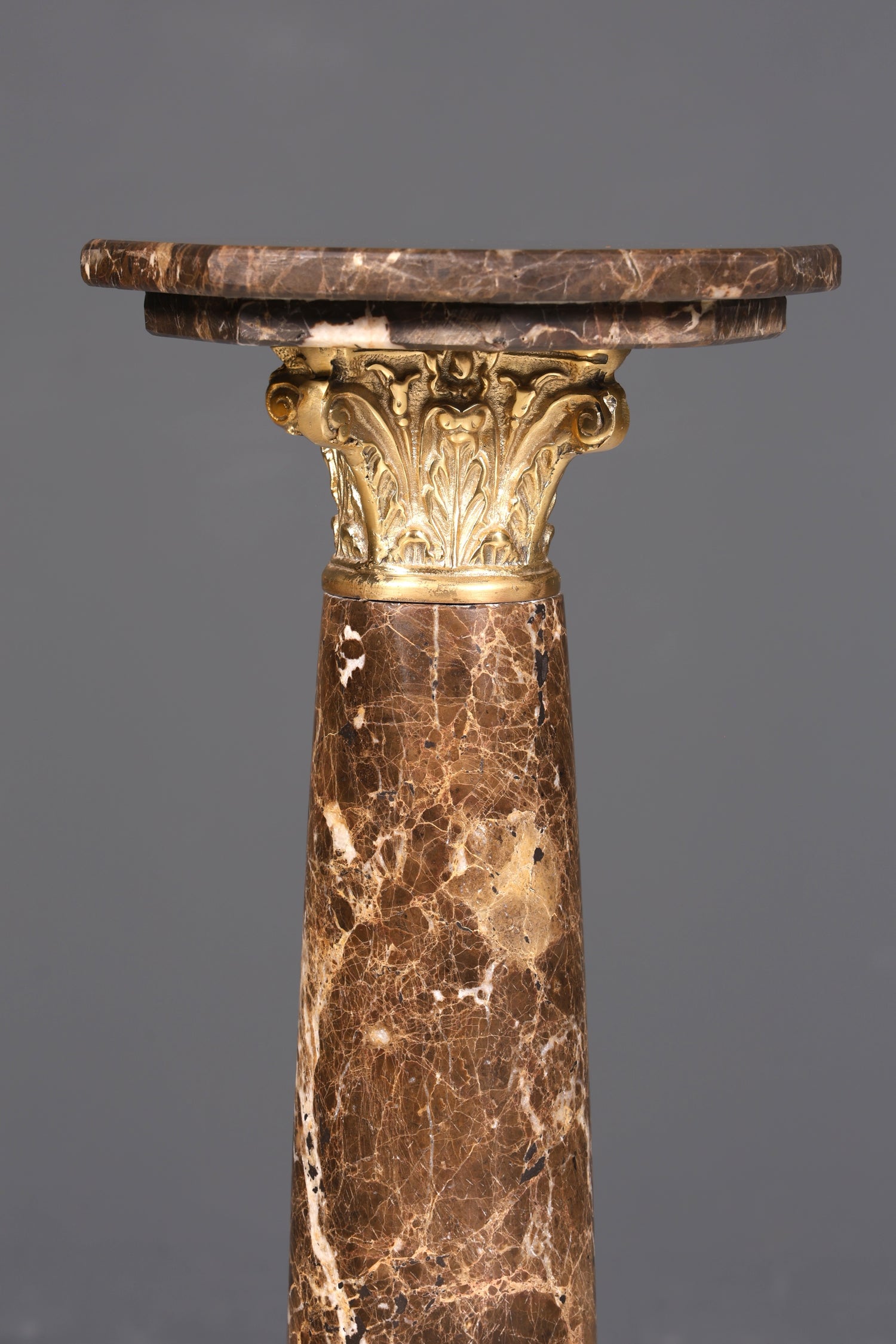 Wunderschöne Barock Stil Säule Louis XV Marmor Blumensäule Naturstein Braun Sockel Ablage 1 von 2