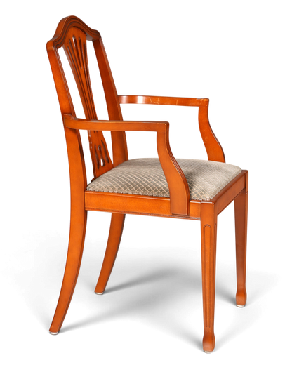 Hauptstadt Möblerei englischer Armlehnstuhl aus Holz im Antik-Stil mit gepolsterter Sitzfläche in Vintage-Optik