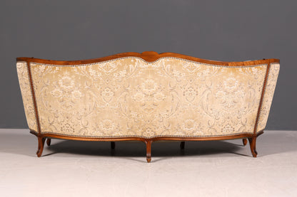 Wunderschönes Chippendale Sofa Barock Stil Couch Samt Stoff 3 Sitzer Canapé