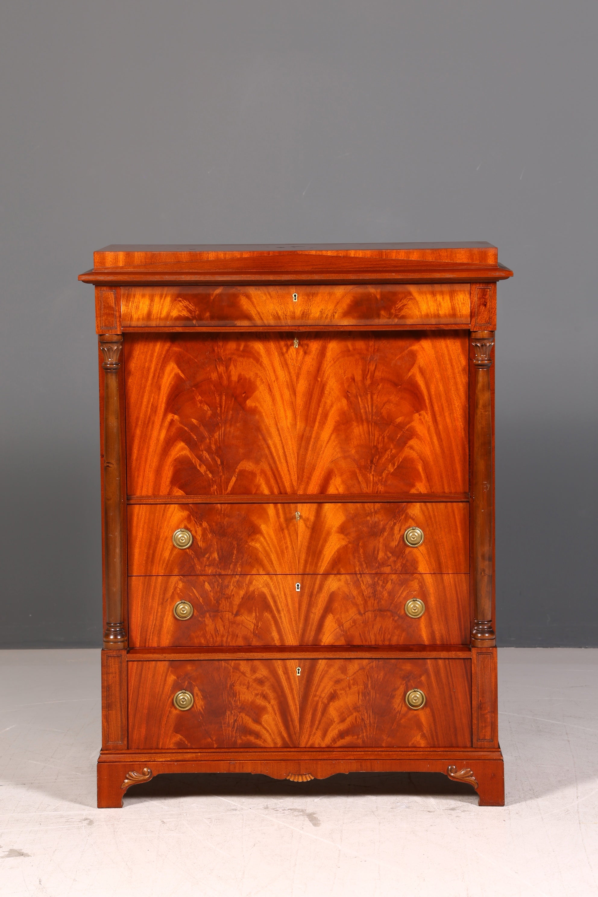 Wunderschöner Original Biedermeier Sekretär Englisch Kommode Antik Bürokommode