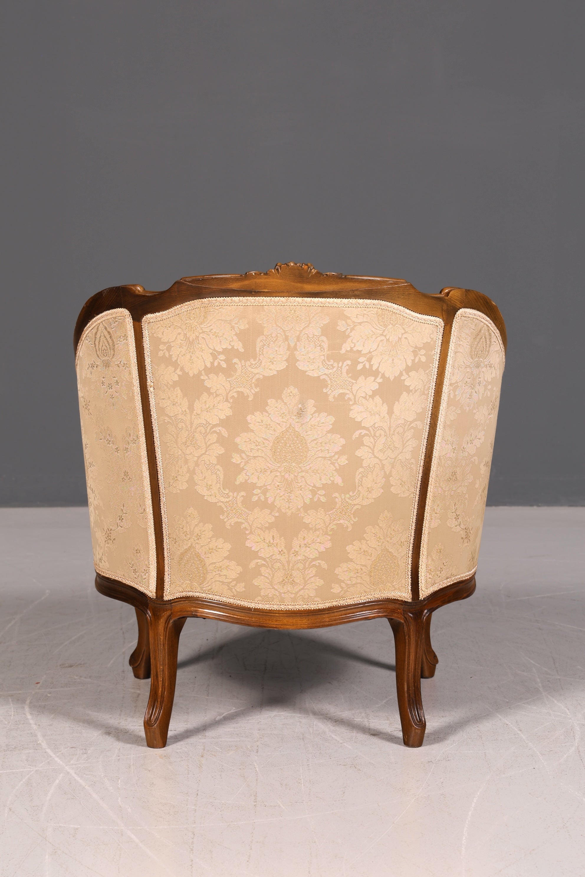 Edler Chippendale Armlehnsessel Barock Stil Samt Stoff Sessel Armchair Rococo Antik Polstersessel