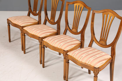 4x Traumhafte Stühle im Gustavianischer Stil Englisch Stil Küchenstühle Antik Stil Esszimmer Stuhl Set