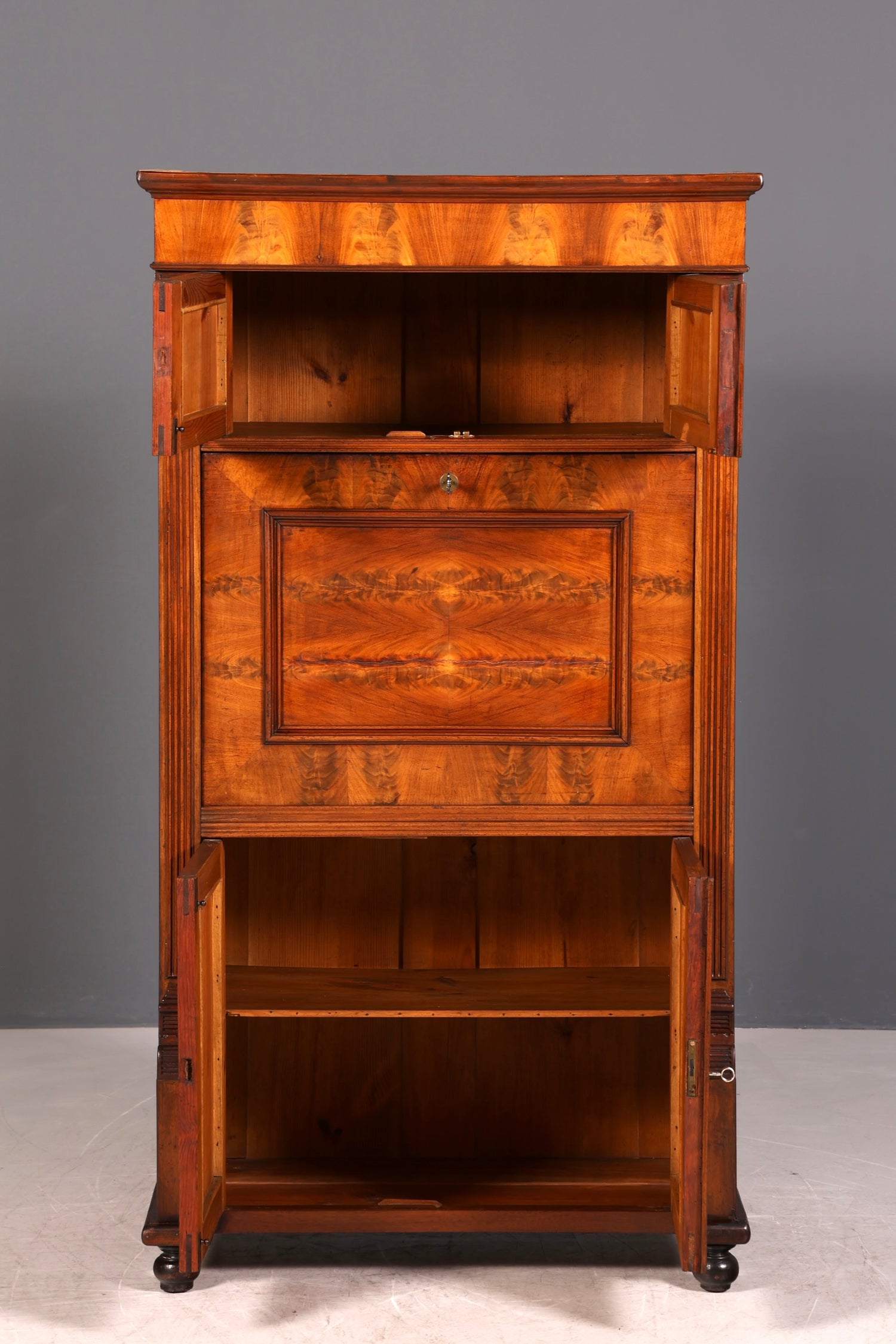 Edler Gründerzeit Sekretär Vertiko Highboard Louis Philippe Kommode Sekretär Schrank um 1880