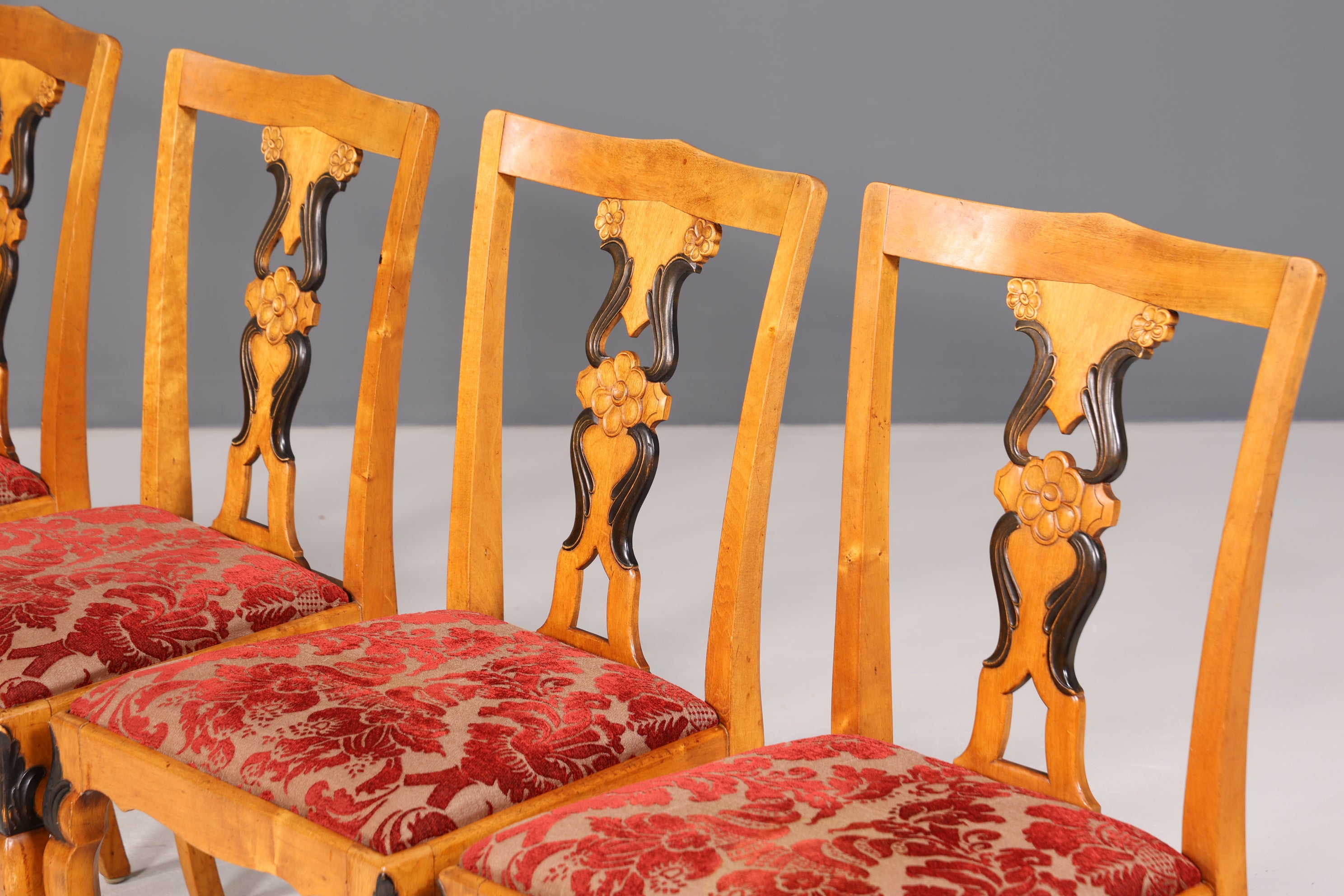 6x Traumhafte Stühle im Biedermeier Stil Antik Stuhl Set Jugendstil Küchenstühle Esszimmer Stühle