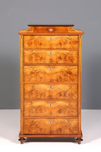 Traumhafter Louis Philippe Sekretär um 1880 Gründerzeit Chiffoniere Vertiko Schrank Semainier