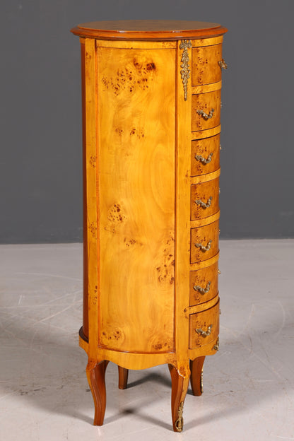 Stunning Baroque-style antique dresser, Louis XV style, Vertiko, birch, highboard, chest of drawers