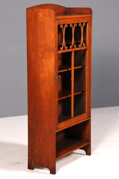 Stilvolle Jugendstil Vitrine Antike Holz Bücherschrank Eiche Antik Schrank Geschirrschrank
