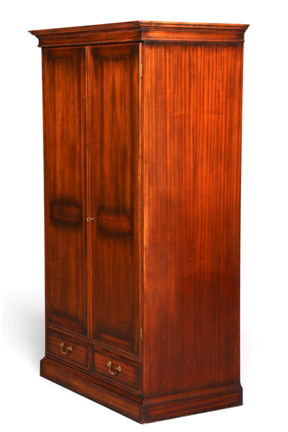 Hauptstadt Möblerei englischer Kleiderschrank aus Mahagoni mit zwei Türen und Schubladen im antiken Vintage-Stil