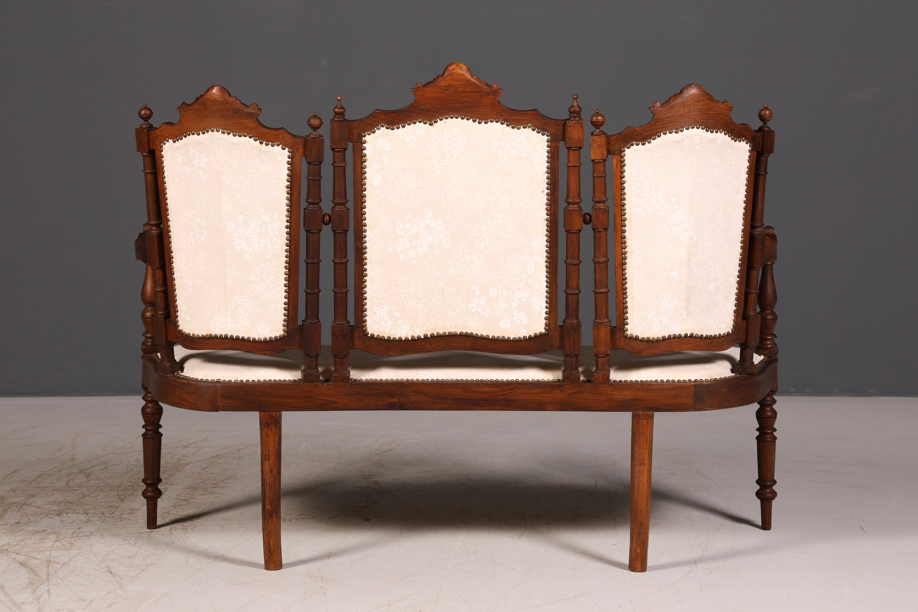 Elegant Neo-Renaissance bench, antique Gründerzeit sofa, upholstered bench, salon bench, bench