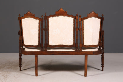 Elegant Neo-Renaissance bench, antique Gründerzeit sofa, upholstered bench, salon bench, bench