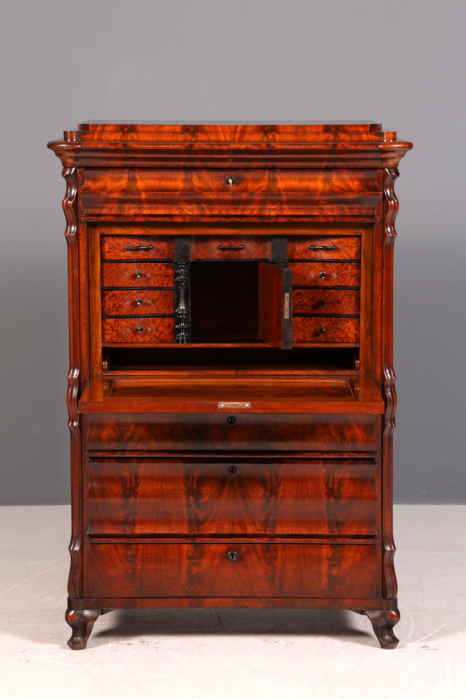 Wunderschöner Louis Philippe Sekretär Vertiko Highboard Schreibsekretär Biedermeier Massivholz um 1880