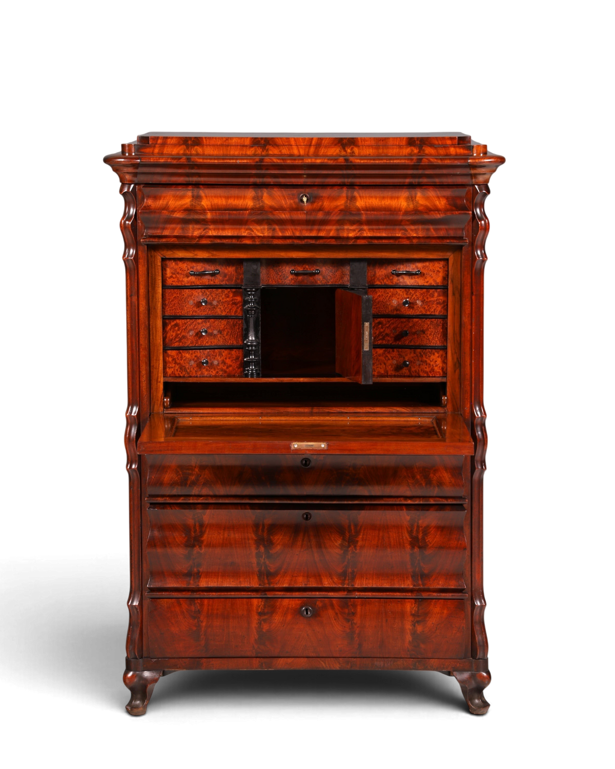 Wunderschöner Louis Philippe Sekretär Vertiko Highboard Schreibsekretär Biedermeier Massivholz um 1880
