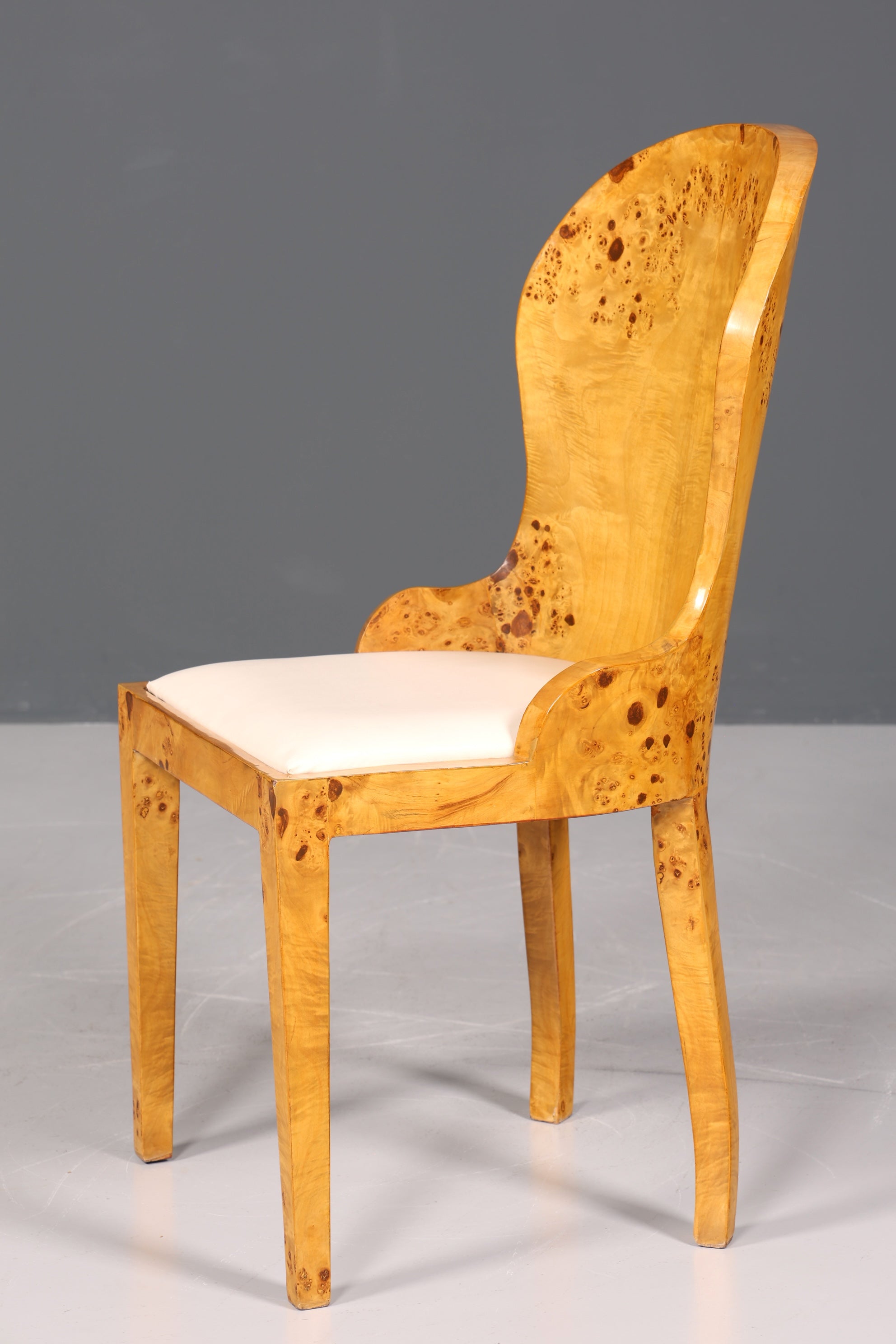 Stilvoller Art Deco Design Stuhl Biedermeier Stil Sekretär Stuhl Birke Esszimmer Stuhl 3 von 4