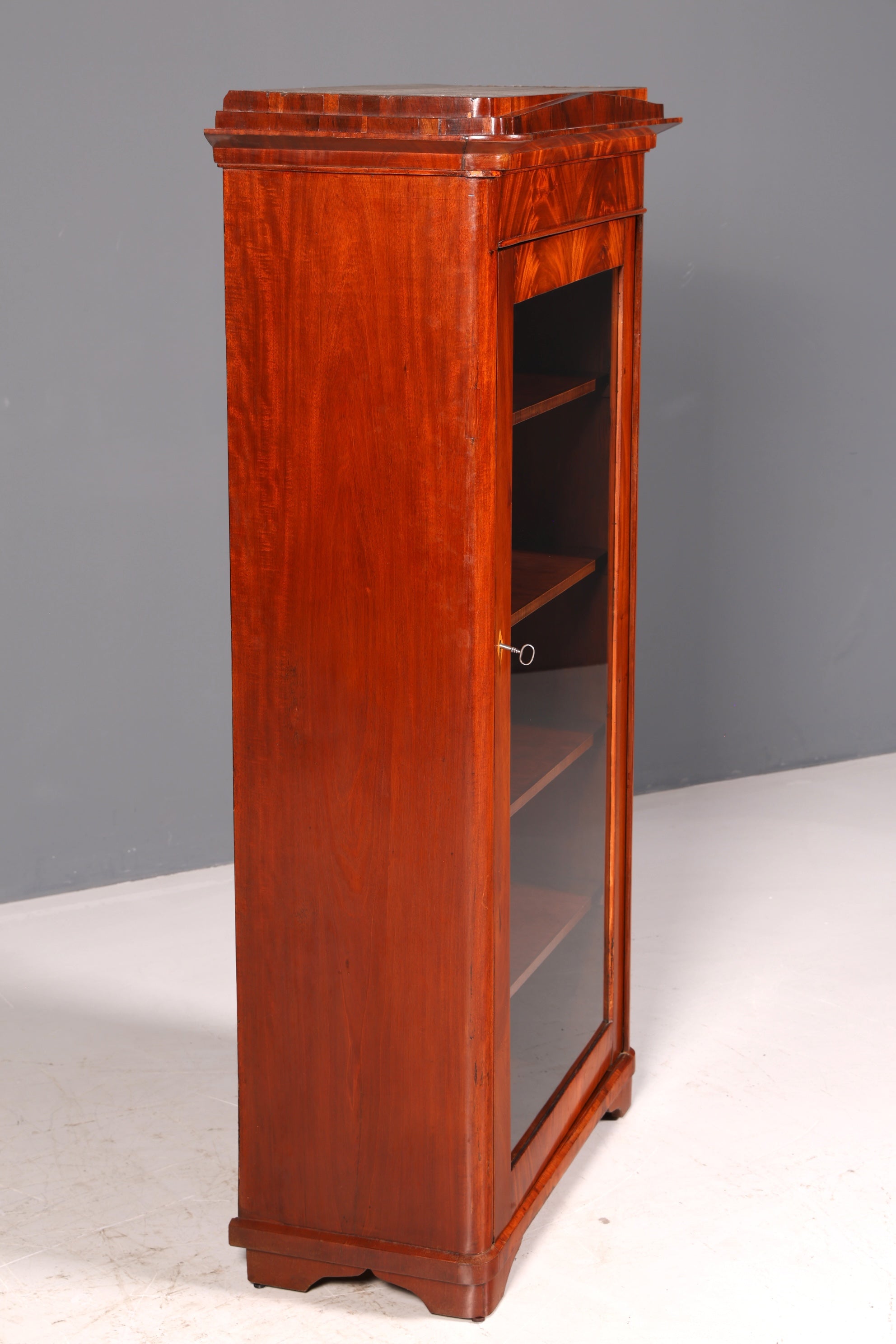 Traumhafte Louis Philippe Vitrine Antik Biedermeier Schrank Echt Holz um 1880 Glasvitrine Vintage
