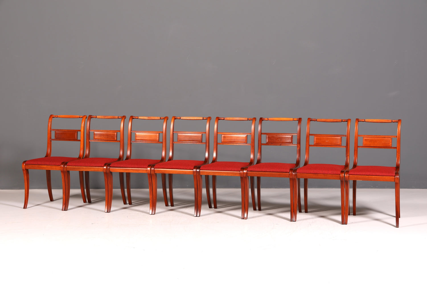8x Edle Englische Stühle Englisch Dining Chairs Antik 60er Jahre Regency Küchenstühle Stuhlset