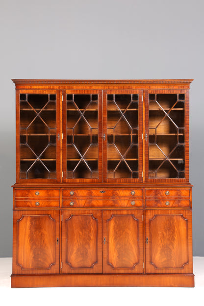 Wunderschöne Englische Vitrine echt Holz Sekretär Bibliothek UK Bücherschrank Englisch Regal Buffet