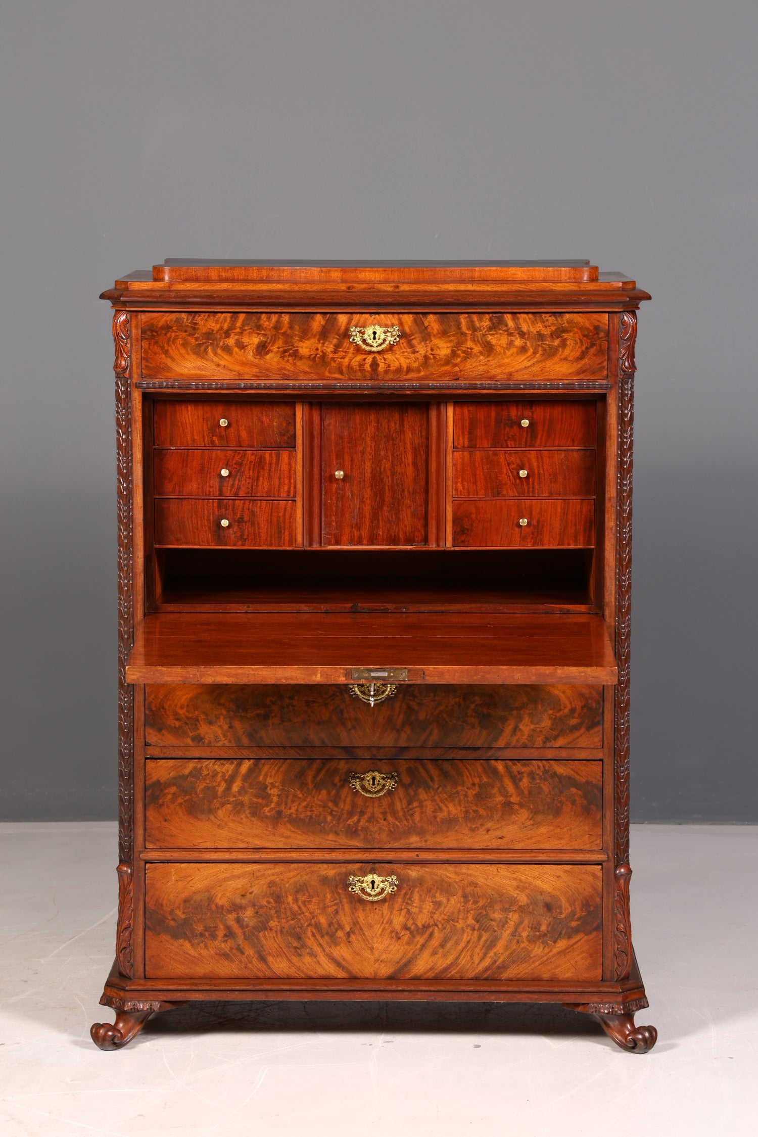 Stilvoller Louis Philippe Sekretär Vertiko Gründerzeit Kommode Schubladenkommode Antik um 1880 Chiffoniere