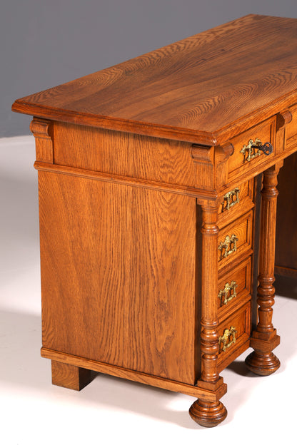 Traumhafter Gründerzeit Schreibtisch Jugendstil Bürotisch Löwenfüße Antik Massivholz