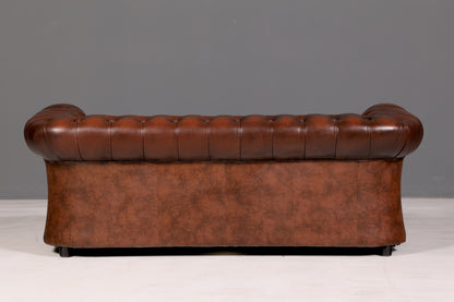 Beautiful Original Centurion Chesterfield 3-Seater Genuine Leather Sofa English Upholstered Sofa Leather Sofa
