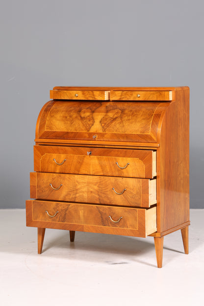 Traumhafter Mid Century Rollladen Sekretär echt Holz Büro Schrank Vintage Schreibkommode