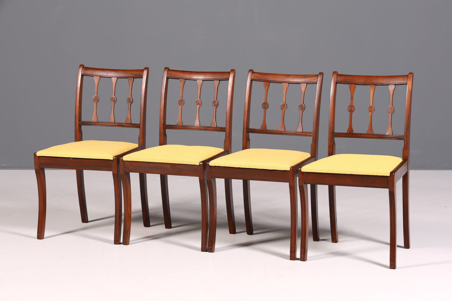 4x Edle Englische Stühle Englisch Dining Chairs Antik 60s Küchenstühle Stuhlset Esszimmer Stühle