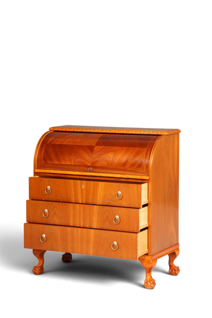 Traumhafter Rollladen Sekretär um 1930 Büro Kommode echt Holz Barock Stil Schreibtisch Bürokommode