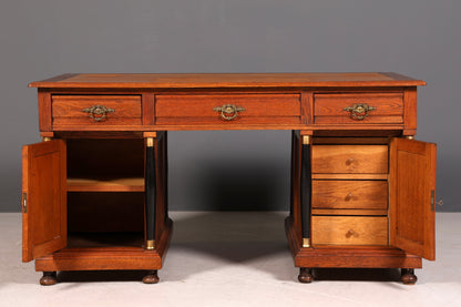 Traumhafter Gründerzeit Schreibtisch Jugendstil Bürotisch echt Holz Antik Office Desk